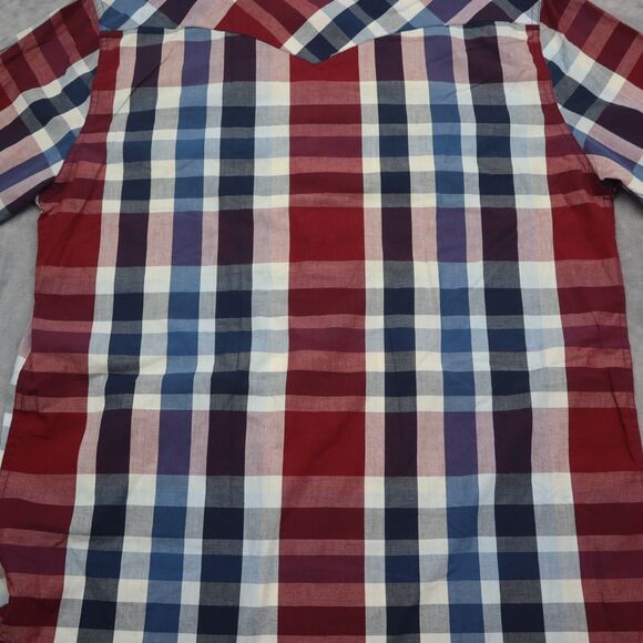 Levis Shirt Mens XL Extra Blue Red Plaid Pearl Snap Button Pockets Dress Work - Picture 14 of 16